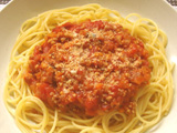 鶏ひき肉の和風ミートソースパスタ