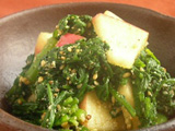 春菊とりんごのごま和え