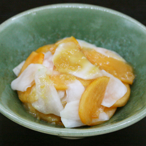 柿とかぶの辛子酢味噌
