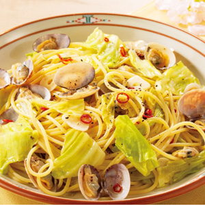 あさりとキャベツのパスタ