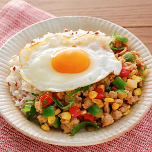 夏野菜の和風ガパオライス
